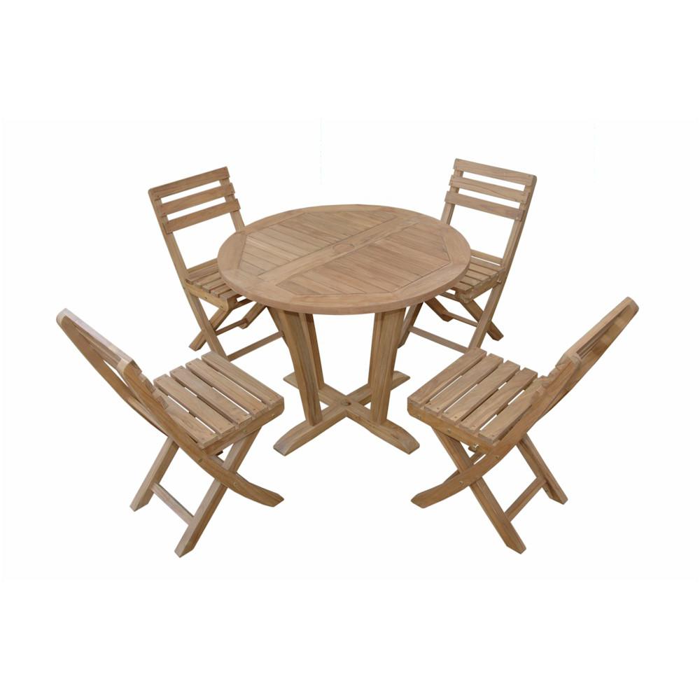 Descanso Alabama 5-Pieces Bistro Set By Anderson Teak | Outdoor Dining Sets | Modishstore - 2