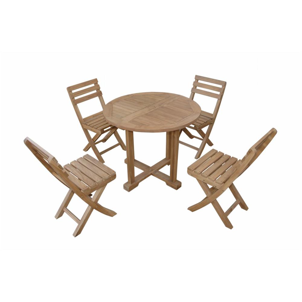 Montage Alabama 5-Pieces Bistro Set By Anderson Teak | Outdoor Dining Sets | Modishstore - 2