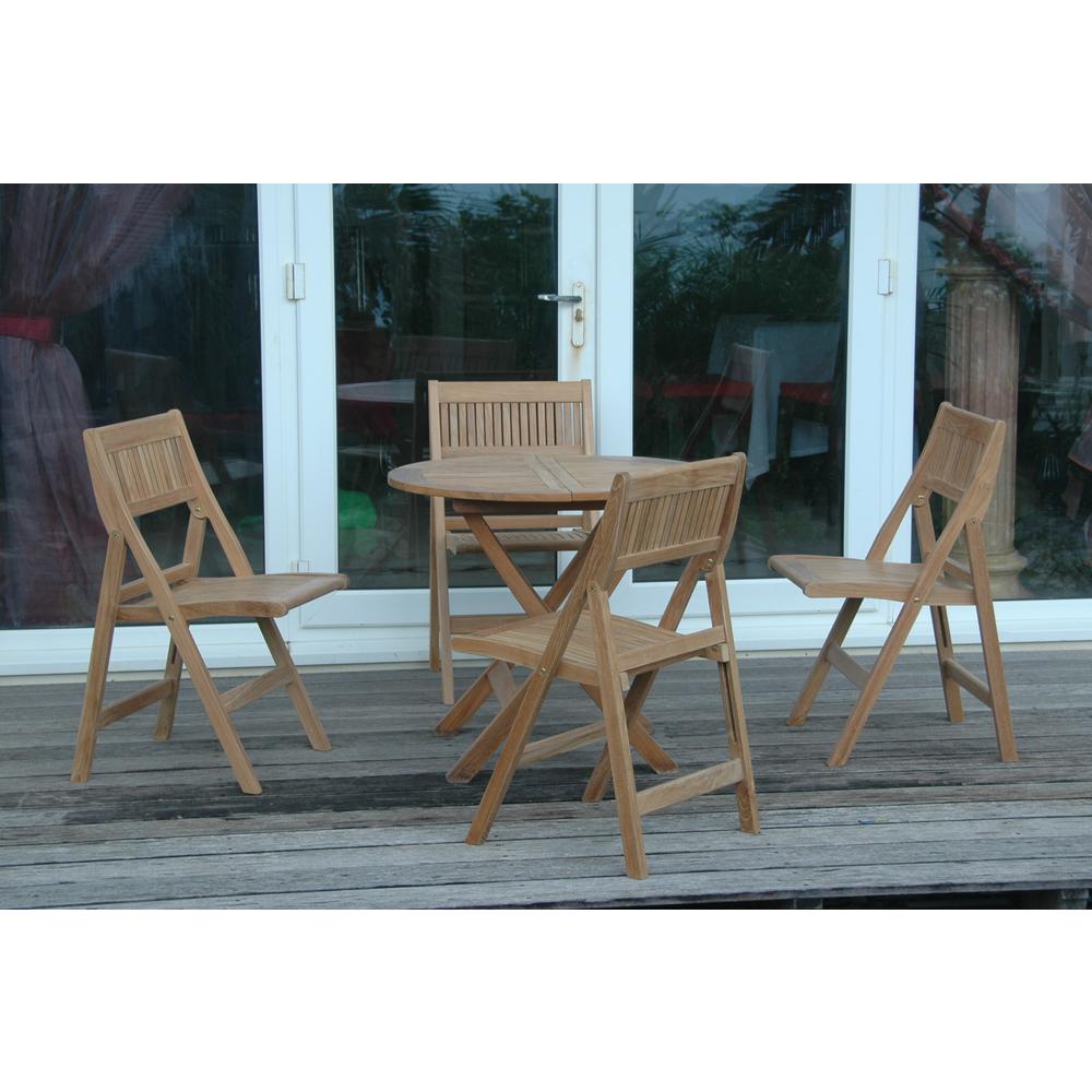 Windsor 5-Pieces Round Bistro Set By Anderson Teak | Outdoor Dining Sets | Modishstore - 4