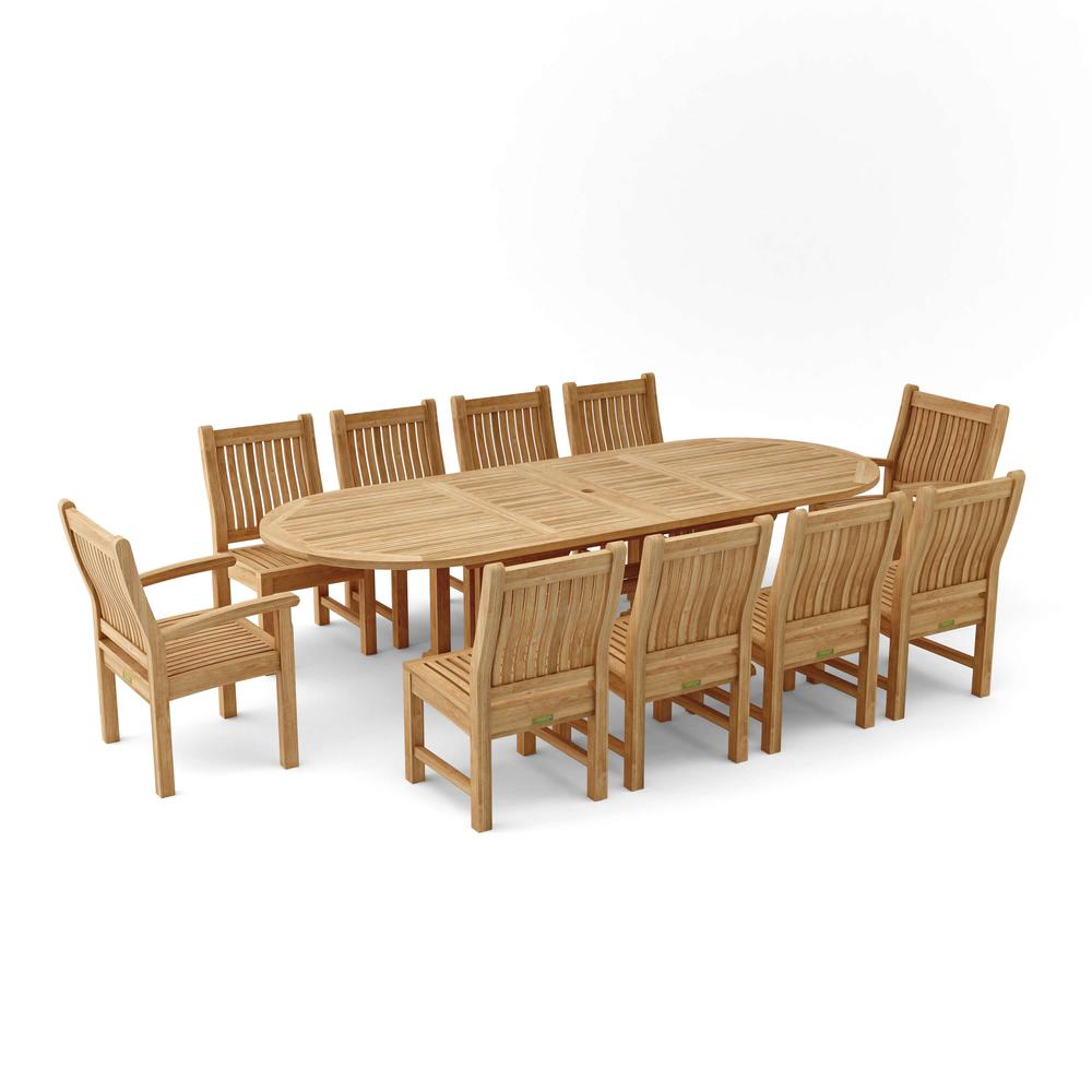 Sahara Dining Side Chair 11-Pieces Oval Dining Set By Anderson Teak | Outdoor Dining Sets | Modishstore - 4