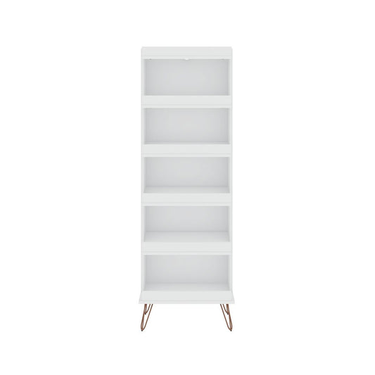 Manhattan Comfort Rockefeller Shoe Storage Rack with 6 Shelves in White | Shelves & Shelving Units | Modishstore