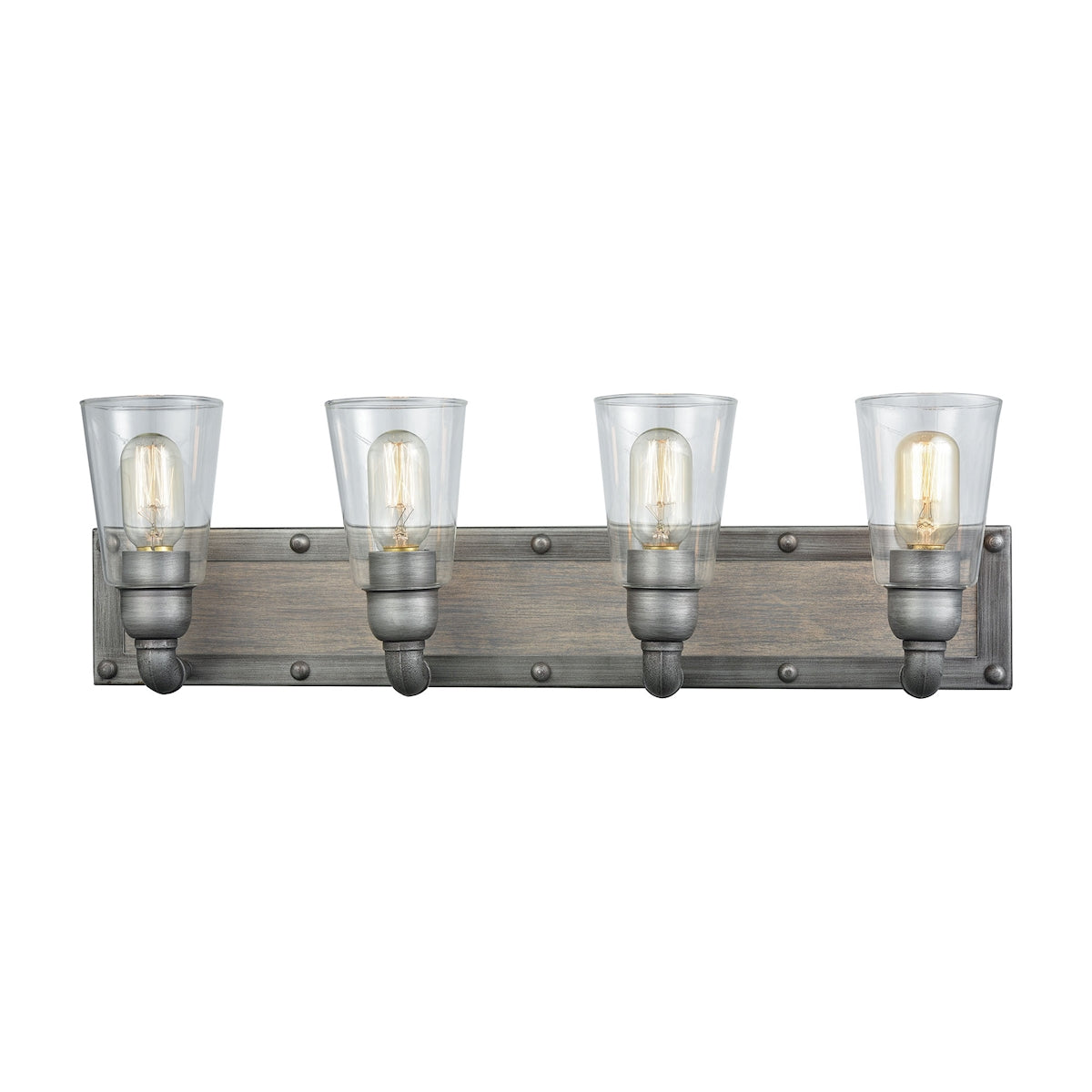 Platform 4-Light Vanity Lamp in Weathered Zinc with Clear Glass ELK Lighting | Vanity Light | Modishstore