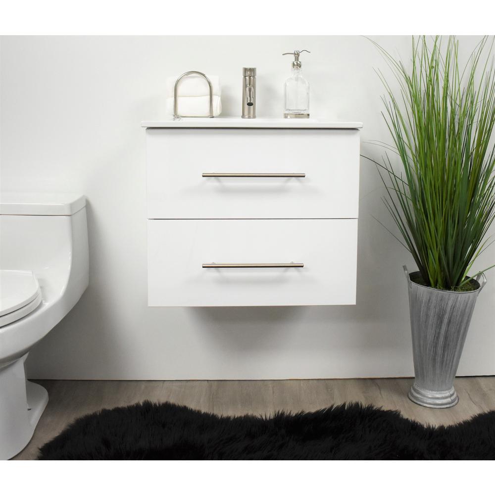 Napa 30" Modern Wall-Mounted Floating Bathroom Vanity in Glossy White By Volpa USA | Bathroom Accessories |  Modishstore  - 2