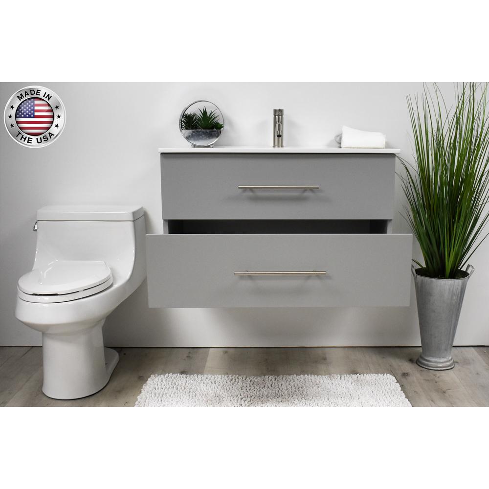 Napa 36" Modern Wall-Mounted Floating Bathroom Vanity By Volpa USA | Bathroom Accessories |  Modishstore  - 2
