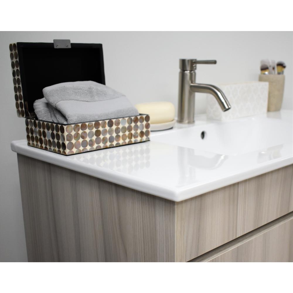 Villa 36" Modern Bathroom Vanity in Ash  Grey with Integrated Ceramic By Volpa USA | Bathroom Accessories |  Modishstore  - 2