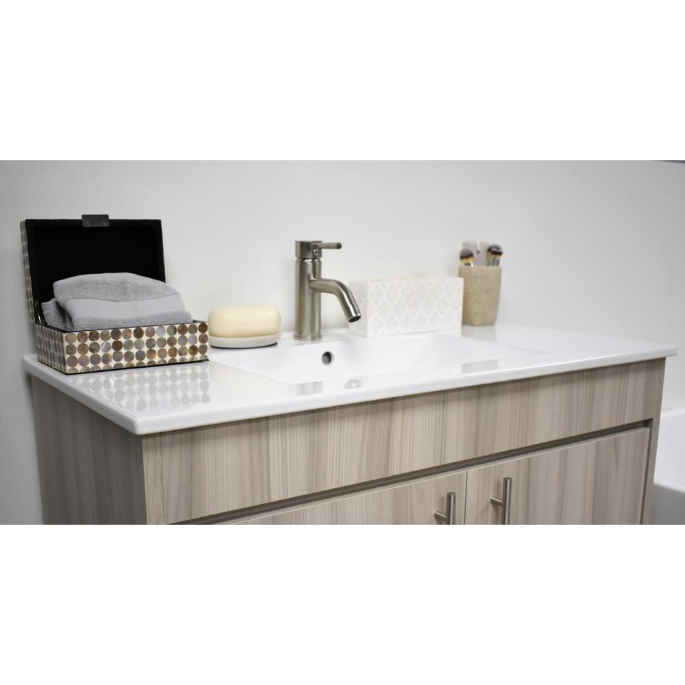 Villa 36" Modern Bathroom Vanity in Ash  Grey with Integrated Ceramic By Volpa USA | Bathroom Accessories |  Modishstore  - 3