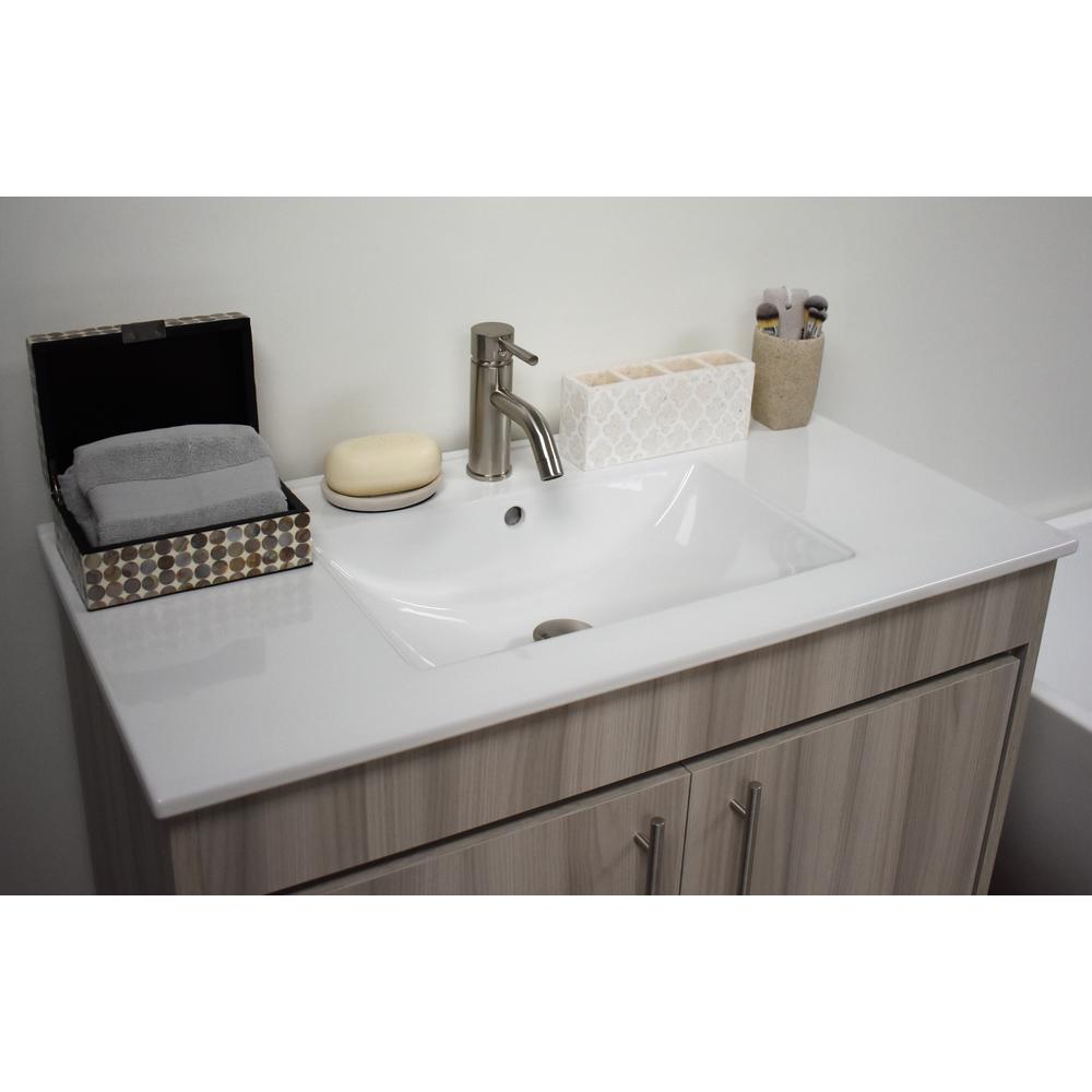 Villa 36" Modern Bathroom Vanity in Ash  Grey with Integrated Ceramic By Volpa USA | Bathroom Accessories |  Modishstore  - 4
