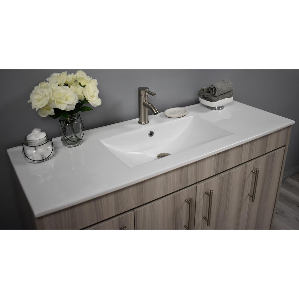 Villa 48" Modern Bathroom Vanity in Weathered Grey with Integrated Ceramic By Volpa USA | Bathroom Accessories |  Modishstore  - 20