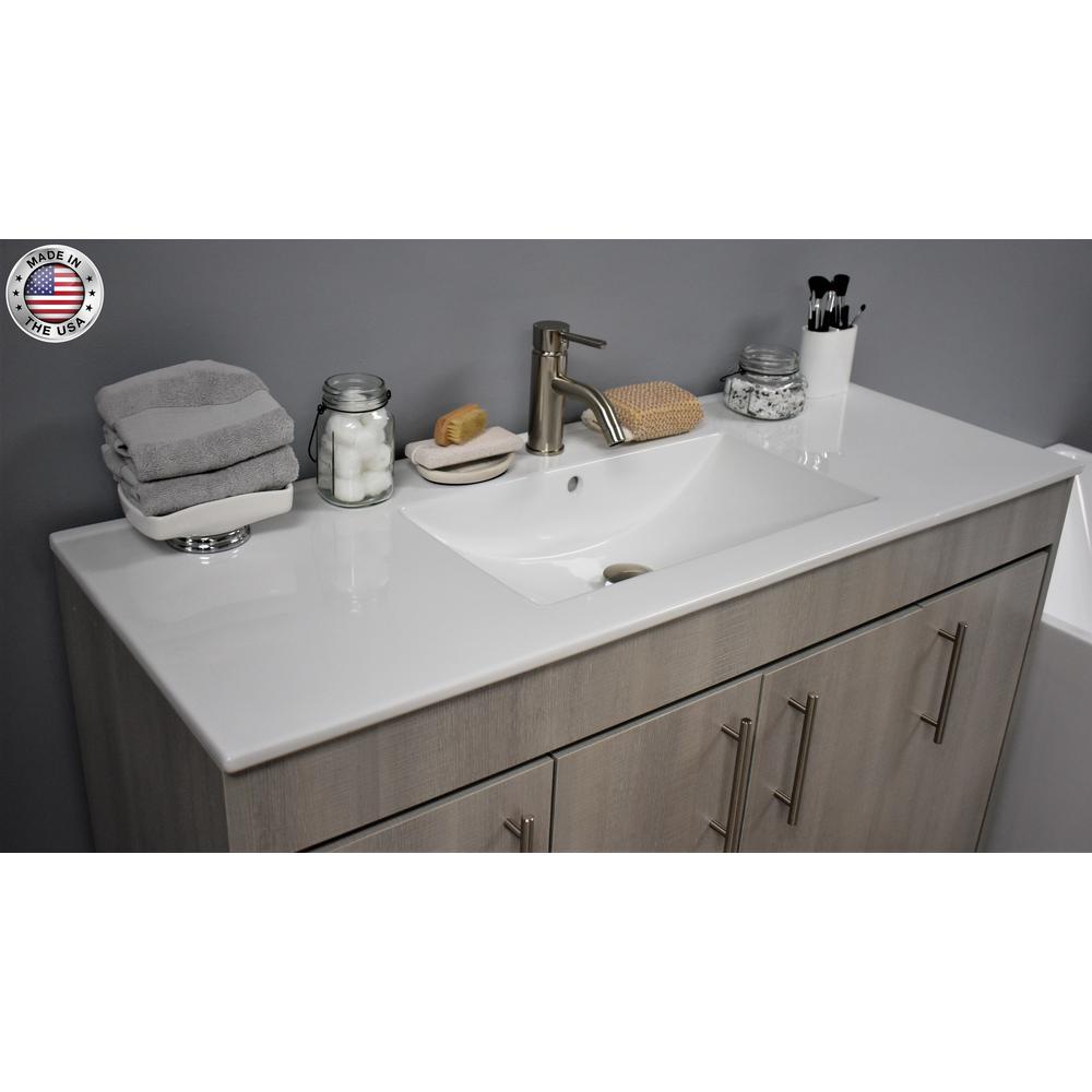 Villa 48" Modern Bathroom Vanity in Weathered Grey with Integrated Ceramic By Volpa USA | Bathroom Accessories |  Modishstore  - 4