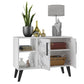 Manhattan Comfort Mid-Century- Modern Amsterdam 35.43" Sideboard with 4 Shelves in White | Sideboards | Modishstore-6
