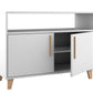 Manhattan Comfort Mid-Century - Modern Herald Sideboard with 3 Shelves in White | Sideboards | Modishstore-3