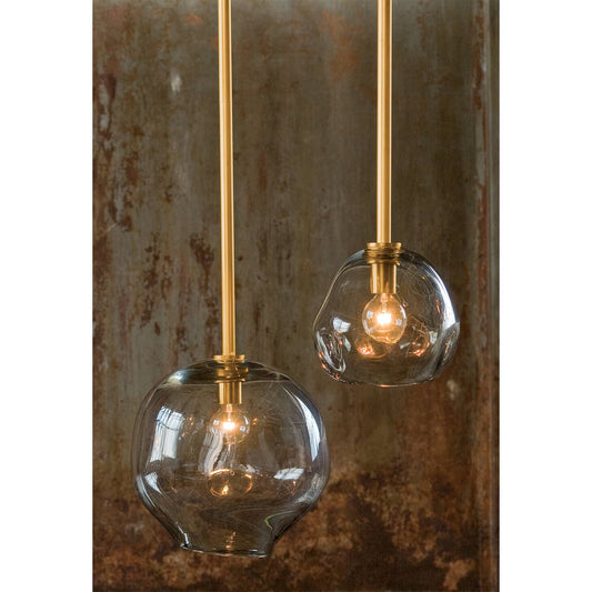 Molten Pendant Large With Smoke Glass Natural Brass By Regina Andrew | Pendant Lamps | Modishstore