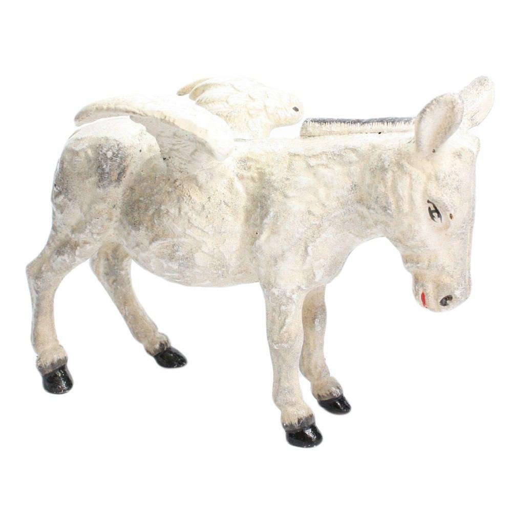 HomArt Donkey with Wings - Cast Iron - White - Set of 4-2