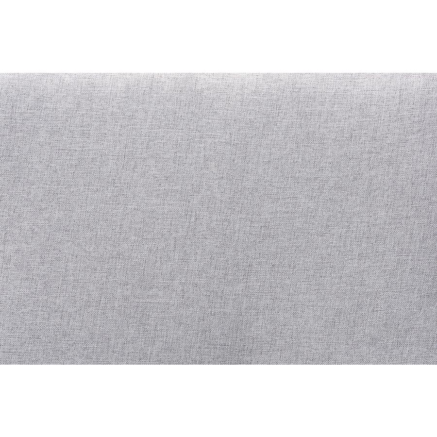 Baxton Studio Dexter Modern and Contemporary Light Grey Fabric Upholstered and Walnut Brown Finished Wood Full Size Headboard | Headboards | Modishstore - 4