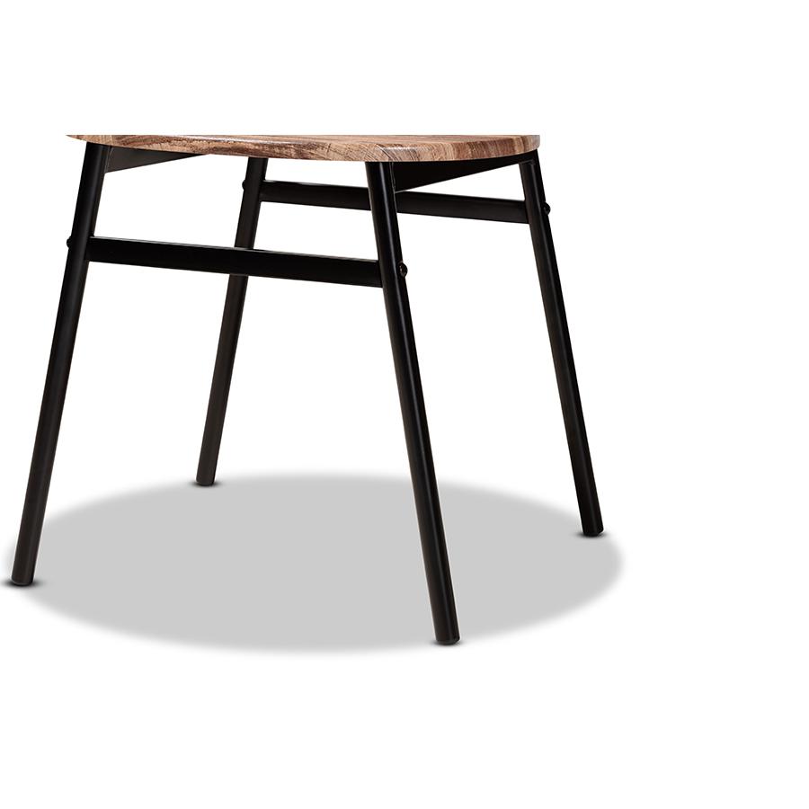 Baxton Studio Sherwood Mid-Century Modern Black Metal and Walnut Brown Finished Wood 4-Piece Dining Chair Set | Dining Chairs | Modishstore - 4