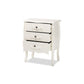 Baxton Studio Eliya Classic and Traditional White Finished Wood 3-Drawer Storage Cabinet | Drawers | Modishstore - 2