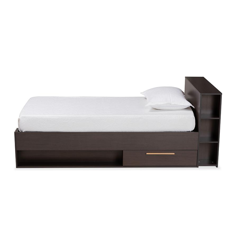 Baxton Studio Carlson Modern and Contemporary Espresso Brown Finished Wood Twin Size 3-Drawer Platform Storage Bed | Beds | Modishstore - 4
