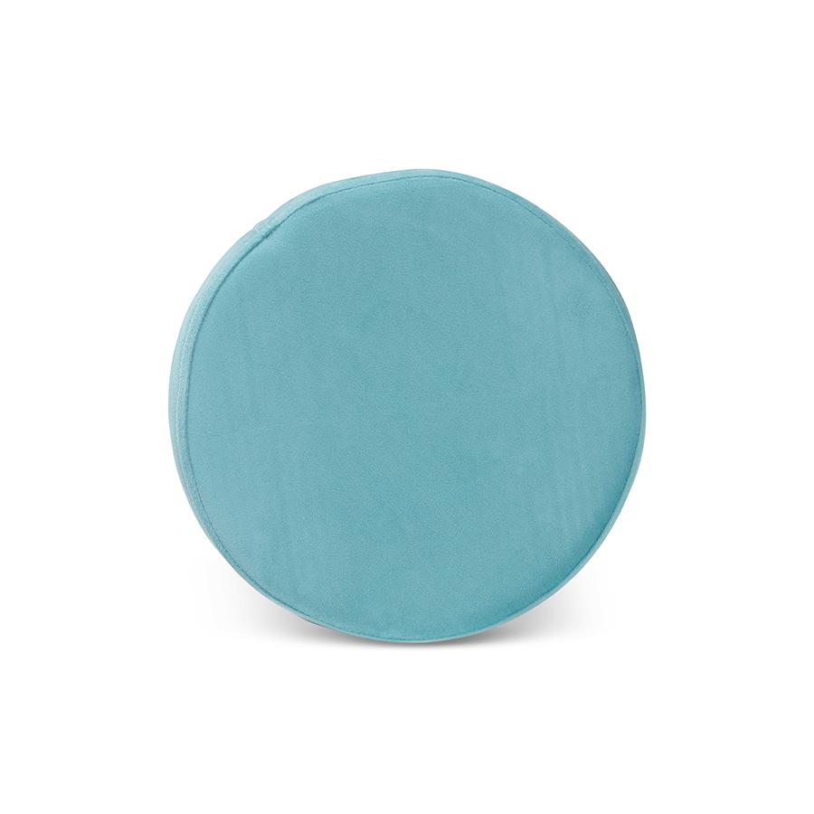 Baxton Studio Thurman Contemporary Glam and Luxe Sky Blue Velvet Fabric Upholstered and Gold Finished Metal Ottoman | Ottomans | Modishstore - 4