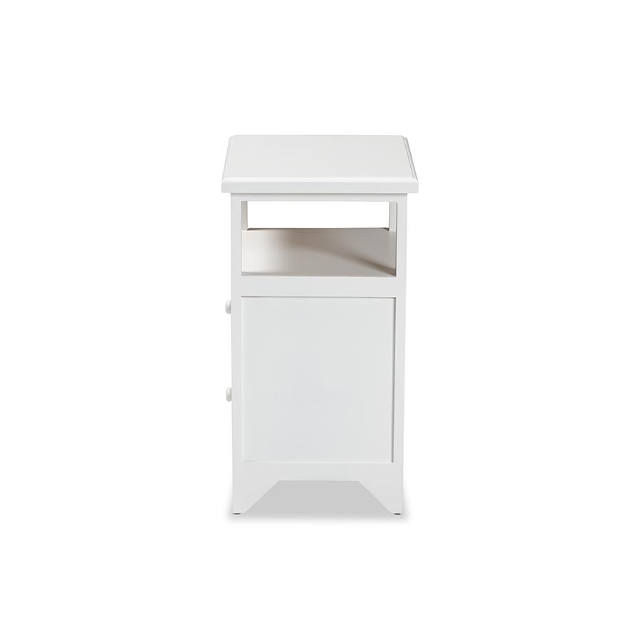 Baxton Studio Karsen Modern and Contemporary White Finished Wood 2-Drawer Nightstand | Nightstands | Modishstore - 4