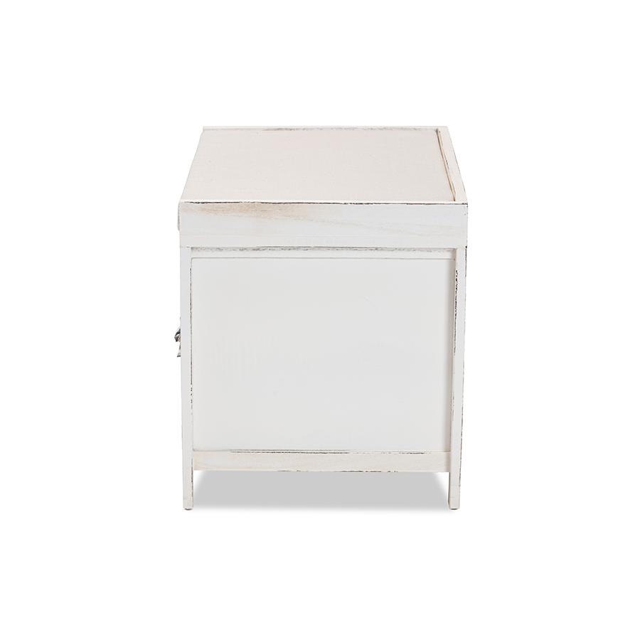 Baxton Studio Jacoby Modern Transitional Beige Fabric Upholstered and Multi-Colored Wood 3-Drawer Storage Bench | Benches | Modishstore - 4