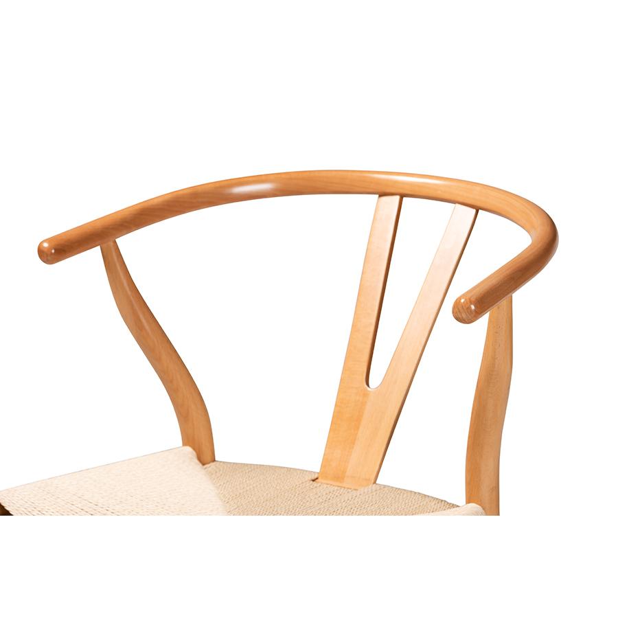 Baxton Studio Paxton Modern and Contemporary Natural Brown Finished Wood 2-Piece Bar Stool Set | Bar Stools | Modishstore - 4