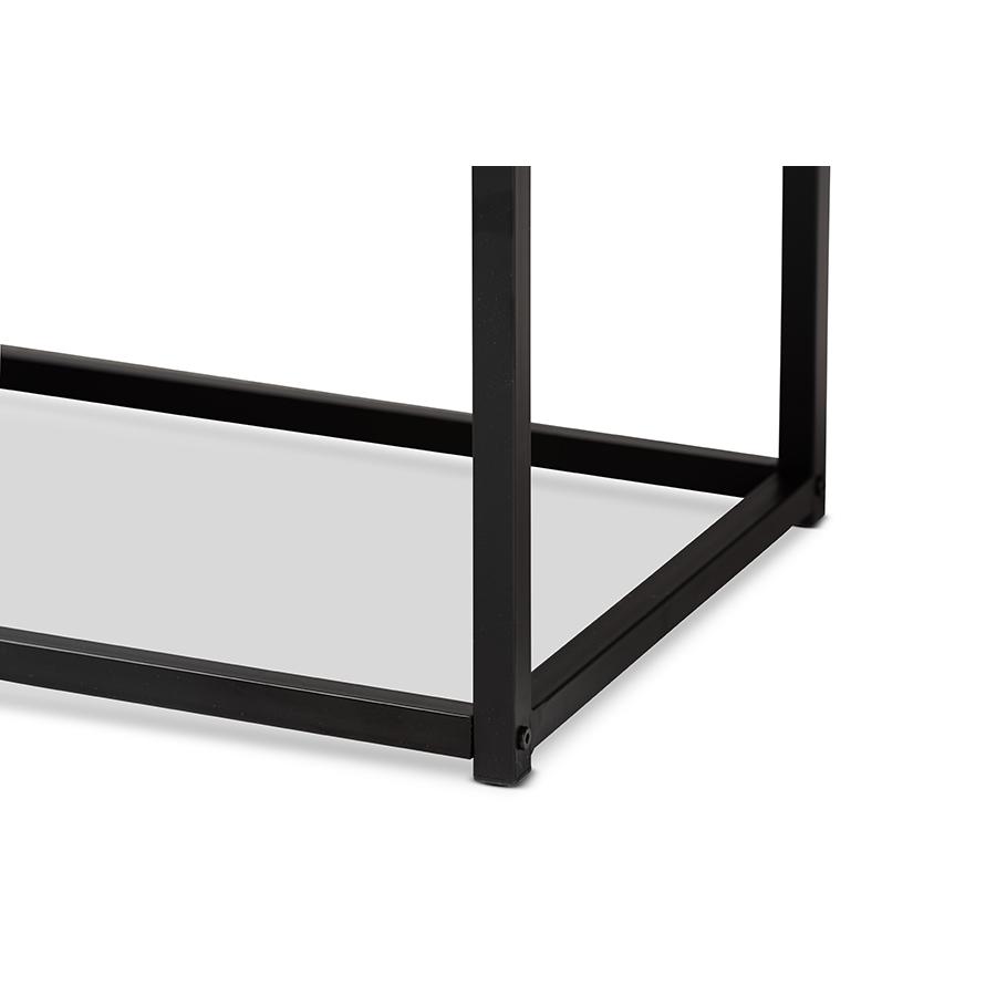 Baxton Studio Bardot Modern Industrial Walnut Brown Finished Wood and Black Metal Accent Bench | Benches | Modishstore - 4