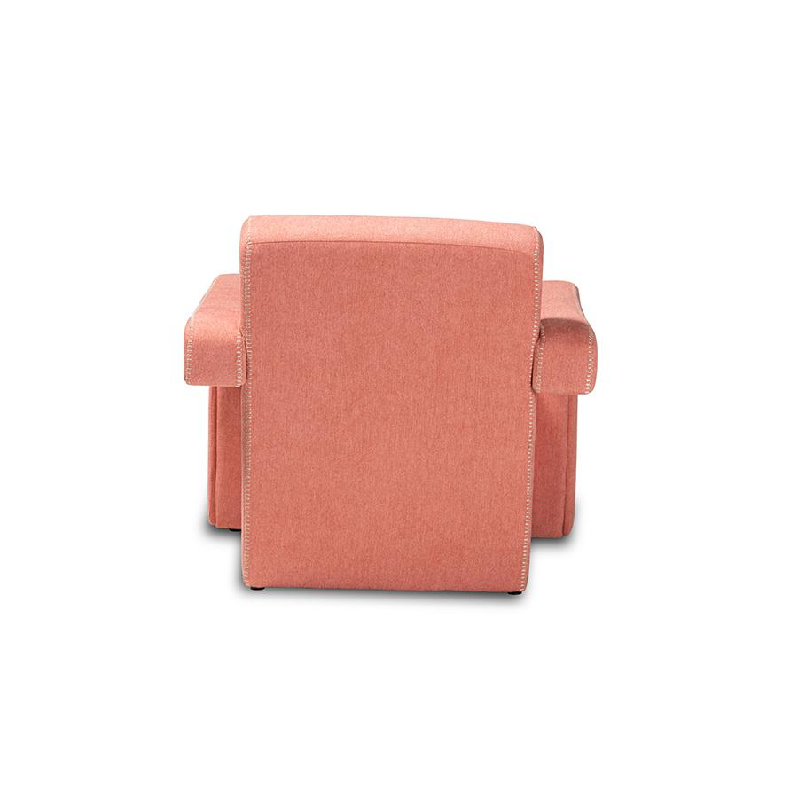 Baxton Studio Madian Modern and Contemporary Light Red Fabric Upholstered Armchair | Armchairs | Modishstore - 4