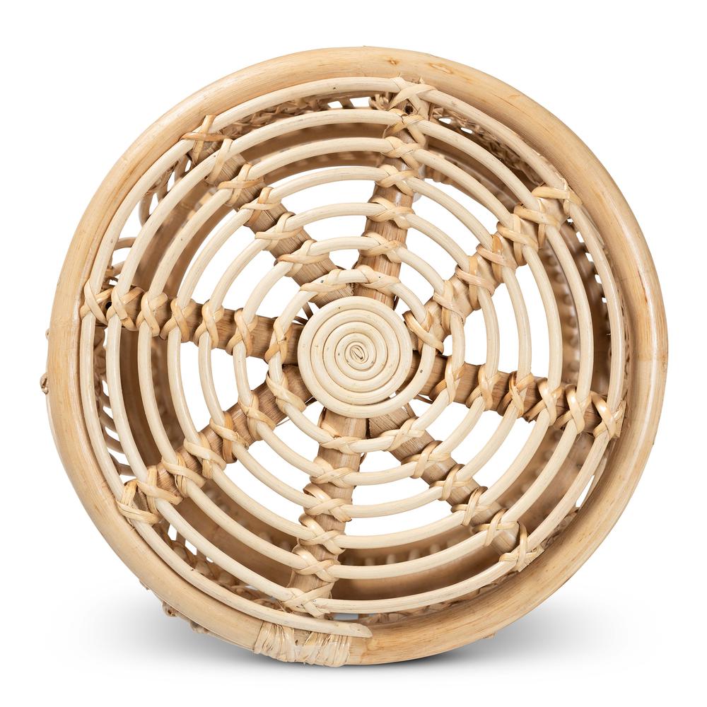 Baxton Studio Edena Modern Bohemian Natural Brown Finished Rattan End Table | End Tables | Modishstore - 4