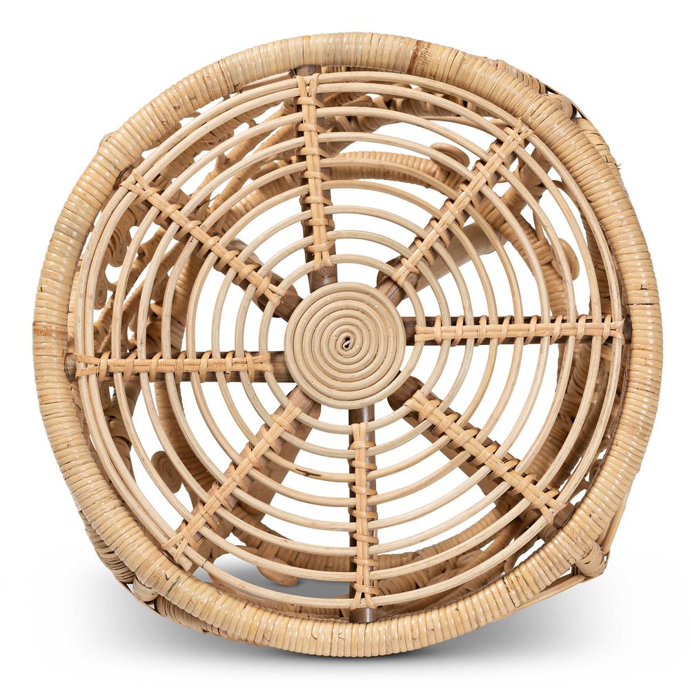 Baxton Studio Saranna Modern Bohemian Natural Brown Finished Rattan End Table | End Tables | Modishstore - 4