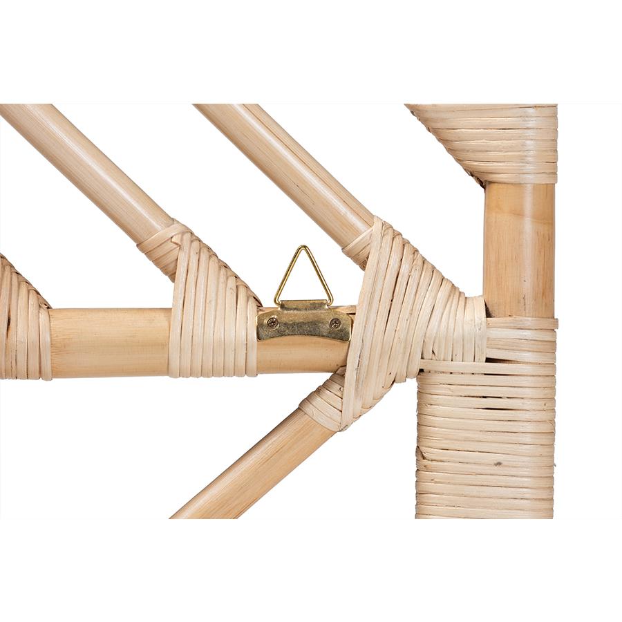 Baxton Studio Jayliah Modern Bohemian Natural Brown Rattan Queen Size Standalone Headboard | Headboards | Modishstore - 4