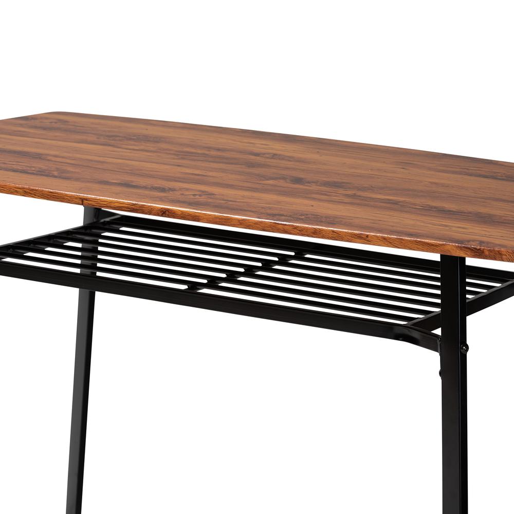 Baxton Studio Elida Modern and Contemporary Walnut Brown Finished Wood and Black Metal 5-Piece Dining Set | Dining Sets | Modishstore - 4