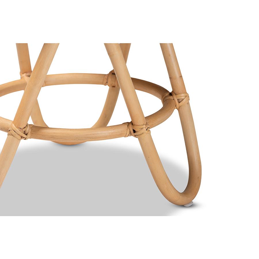 Baxton Studio Rinjani Modern Bohemian Natural Brown Rattan End Table | End Tables | Modishstore - 4