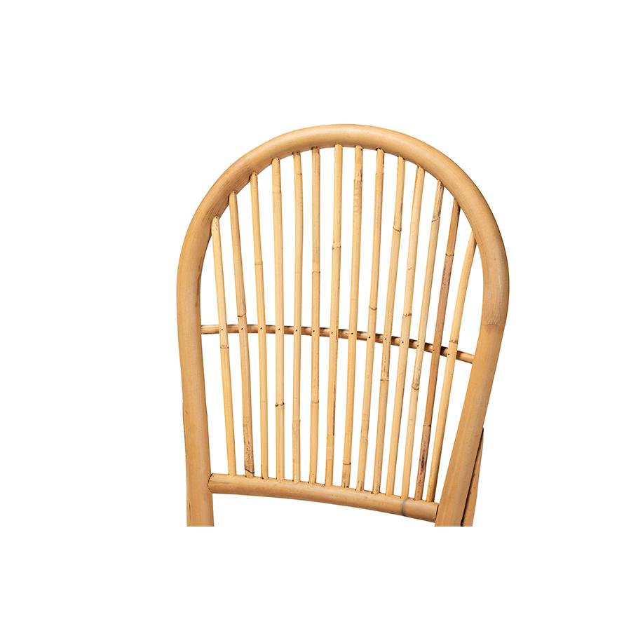 Baxton Studio Wina Modern Bohemian Natural Brown Rattan 2-Piece Dining Chair Set | Dining Chairs | Modishstore - 4