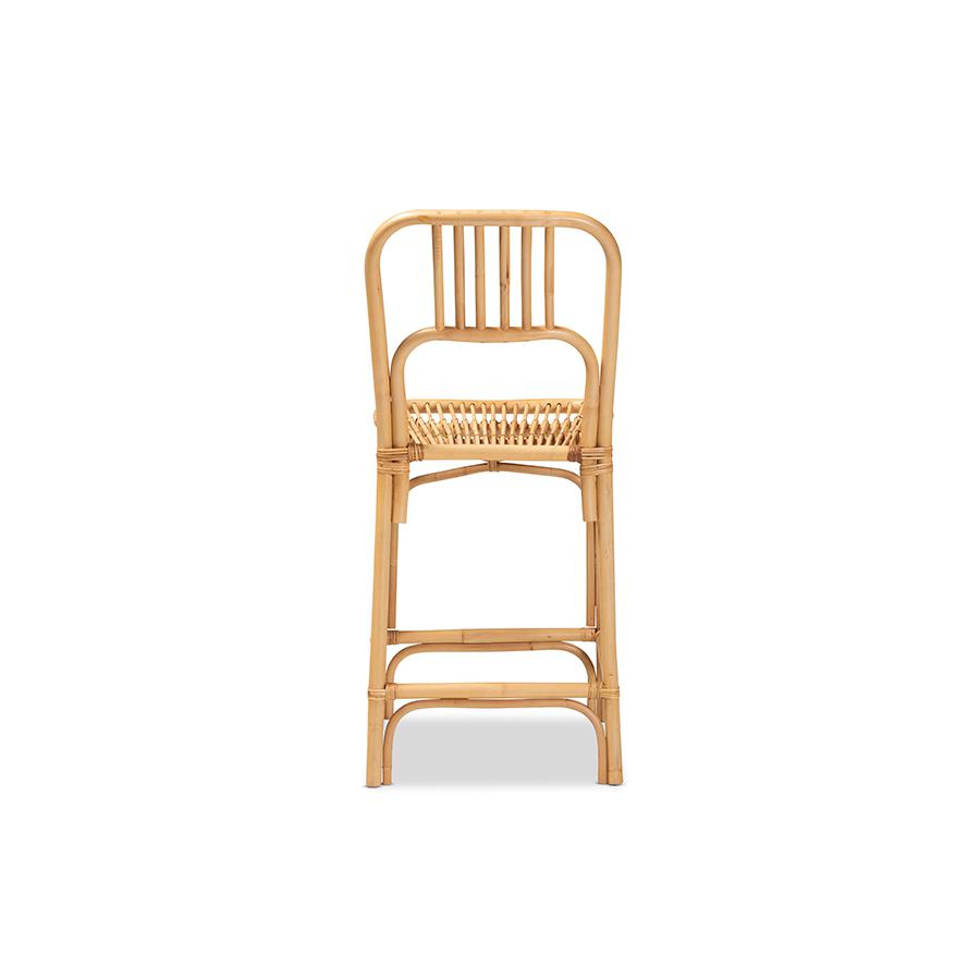 Baxton Studio Ivora Modern Bohemian Natural Brown Rattan Counter Stool | Counter Stools | Modishstore - 4