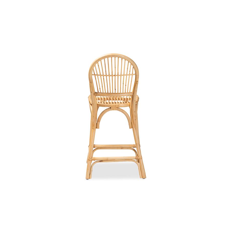 Baxton Studio Wina Modern Bohemian Natural Brown Rattan Counter Stool | Counter Stools | Modishstore - 4