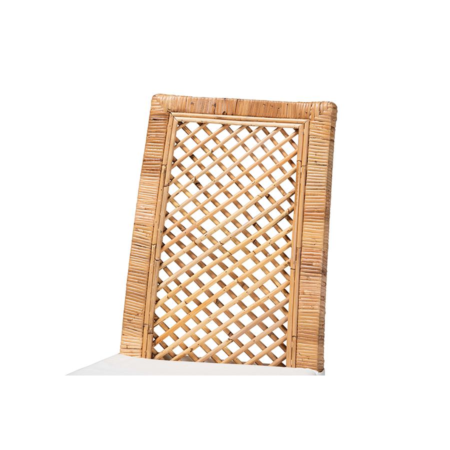 Baxton Studio Argos Modern Bohemian Natural Brown Rattan 2-Piece Dining Chair Set | Dining Chairs | Modishstore - 4