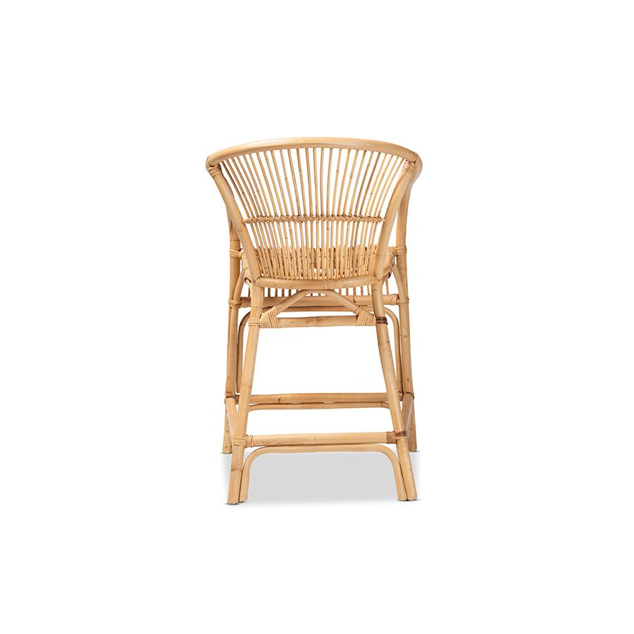 Baxton Studio Murai Modern Bohemian Natural Brown Rattan Counter Stool | Counter Stools | Modishstore - 4