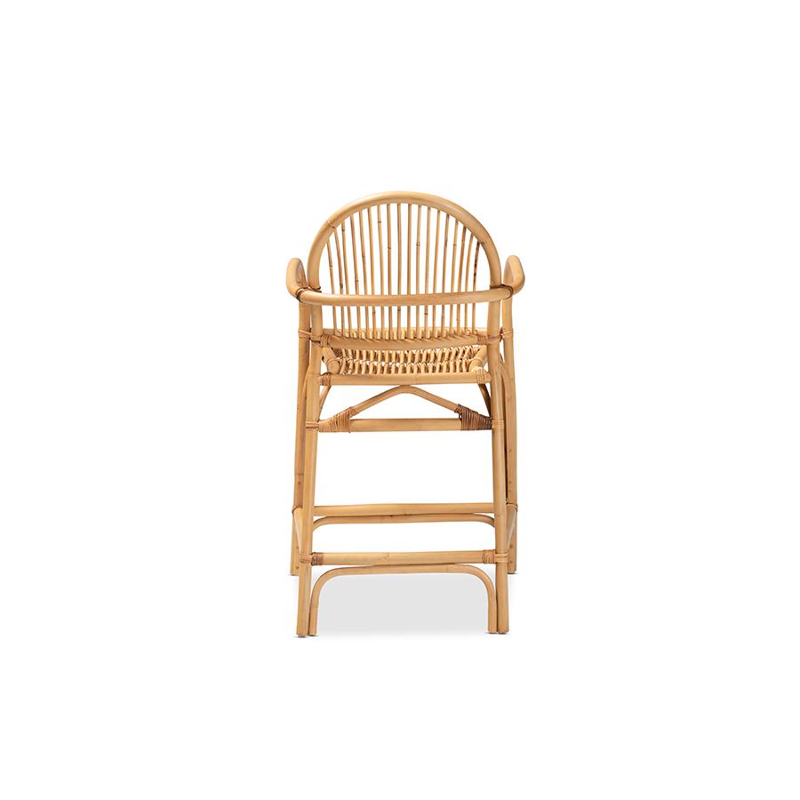 Baxton Studio Tugera Modern Bohemian Natural Brown Rattan Counter Stool | Counter Stools | Modishstore - 4