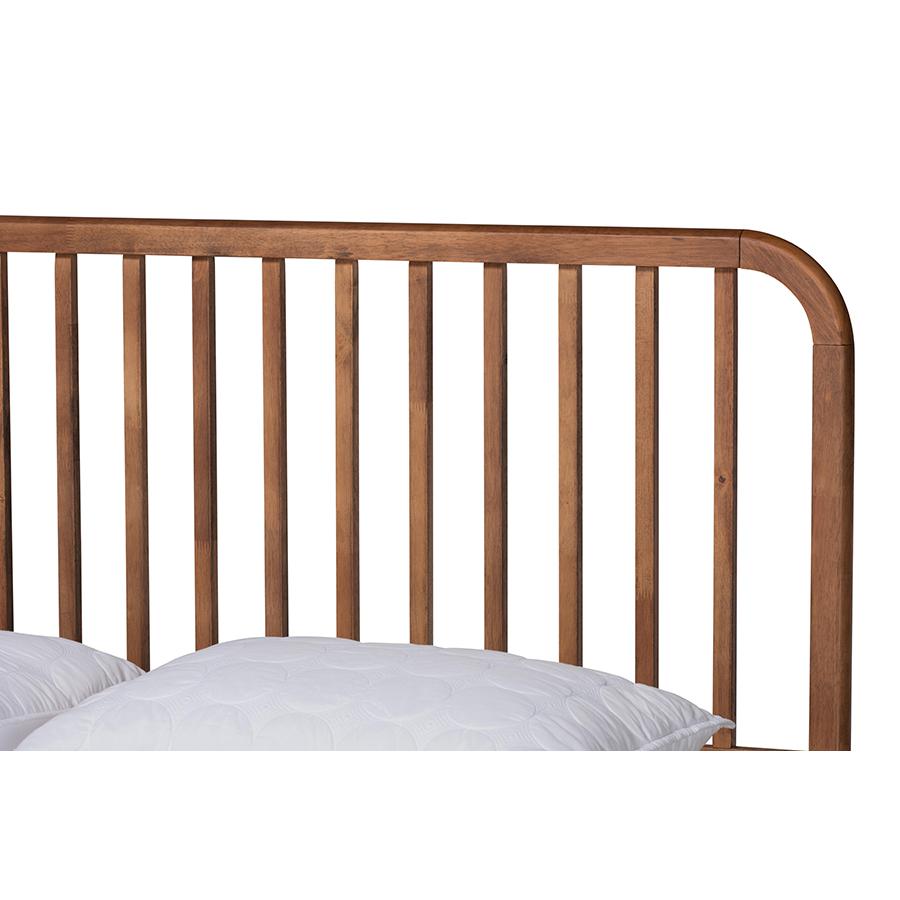 Baxton Studio Neilan Modern and Contemporary Walnut Brown Finished Wood Queen Size Platform Bed | Beds | Modishstore - 4