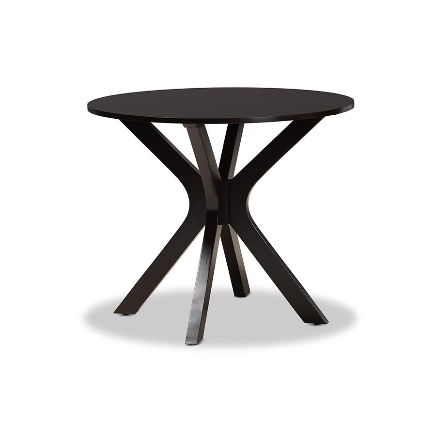 Baxton Studio Luise Modern and Contemporary Grey Fabric Upholstered and Dark Brown Finished Wood 5-Piece Dining Set | Dining Sets | Modishstore - 4