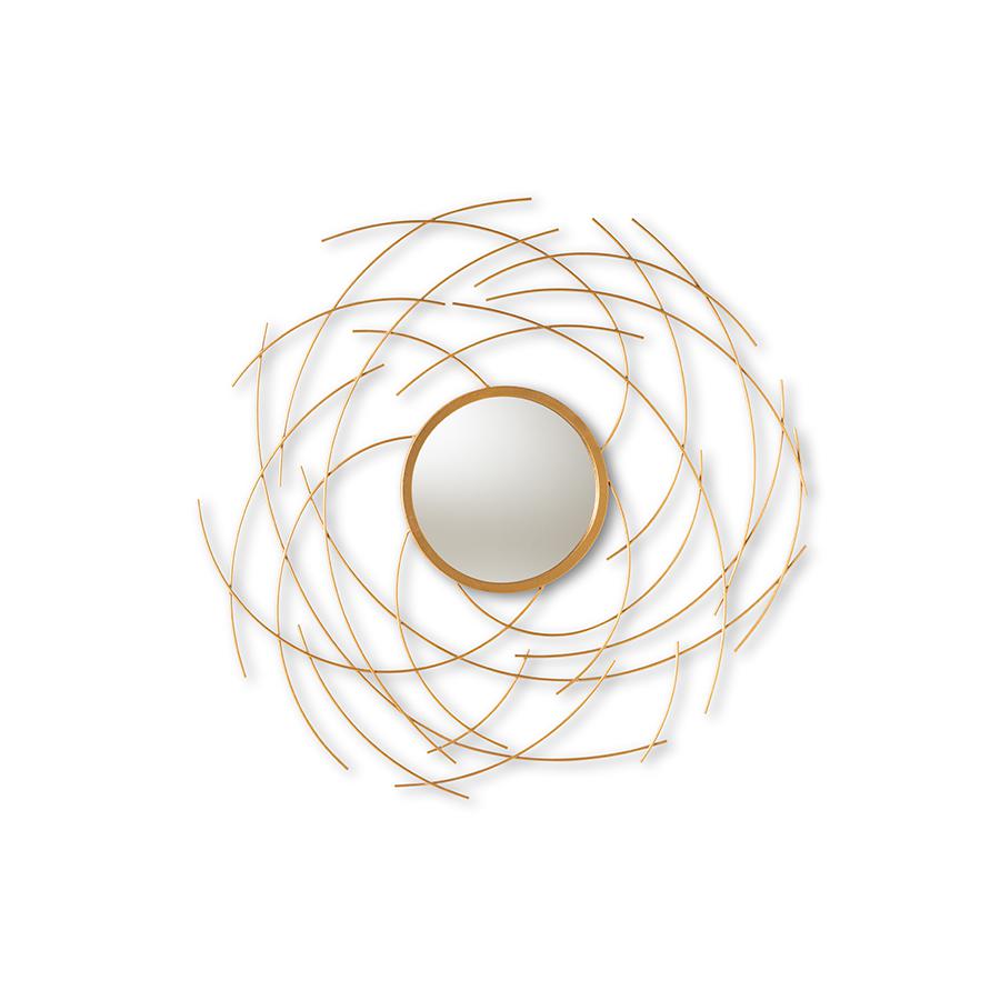 Baxton Studio Aelius Modern and Contemporary Gold Finished Accent Wall Mirror | Mirrors | Modishstore - 4