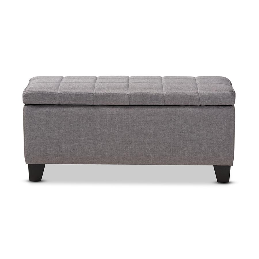 Baxton Studio Fera Modern and Contemporary Gray Fabric Upholstered Storage Ottoman | Ottomans | Modishstore - 4