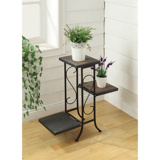 3 Tier Plant Stand W/ Slate Top By 4D Concepts | Stands | Modishstore