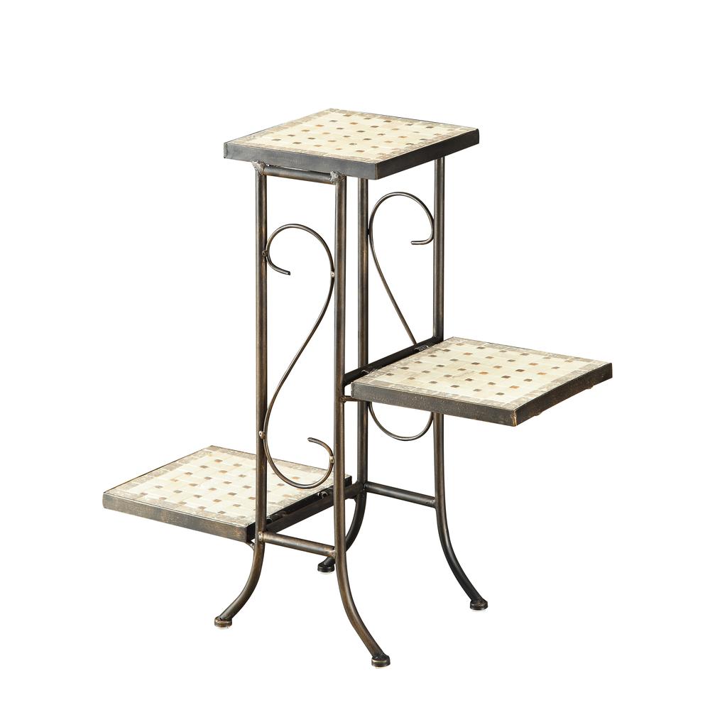 3 Tier Travertine Plant Stand By 4D Concepts | Stands | Modishstore - 2