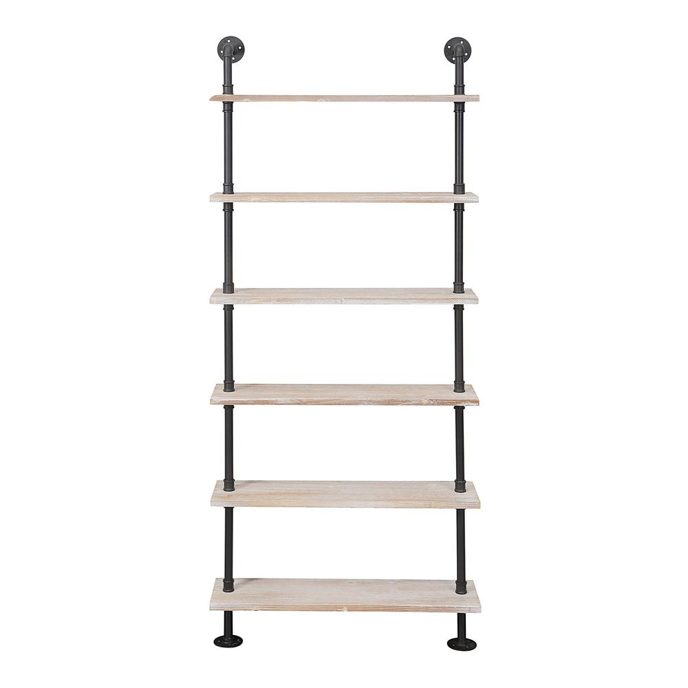 Claremont Industrial Piping Hang/Floor 6 Shelf By 4D Concepts | Shelves & Shelving Units | Modishstore - 2