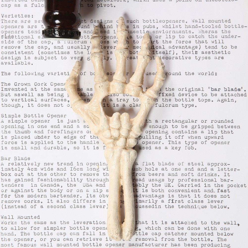 HomArt Skeleton Hand Bottle Opener - Cast Iron - Set of 6-3