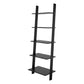 Manhattan Comfort Cooper 5-Shelf Floating  Ladder Bookcase in Black | Bookcases | Modishstore