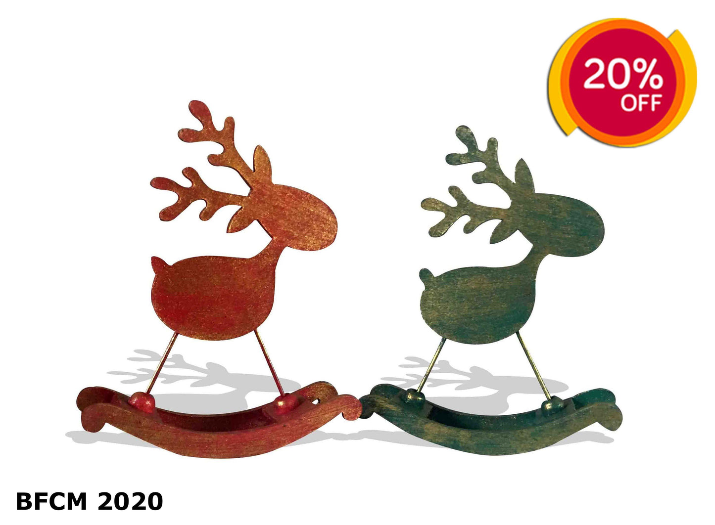 Rocking Reindeer Set of 2 by Artisan Living-ALX113-7