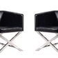Manhattan Comfort Hollywood Black and Polished Chrome Faux Leather Lounge Accent Chair (Set of 2) | Accent Chairs | Modishstore