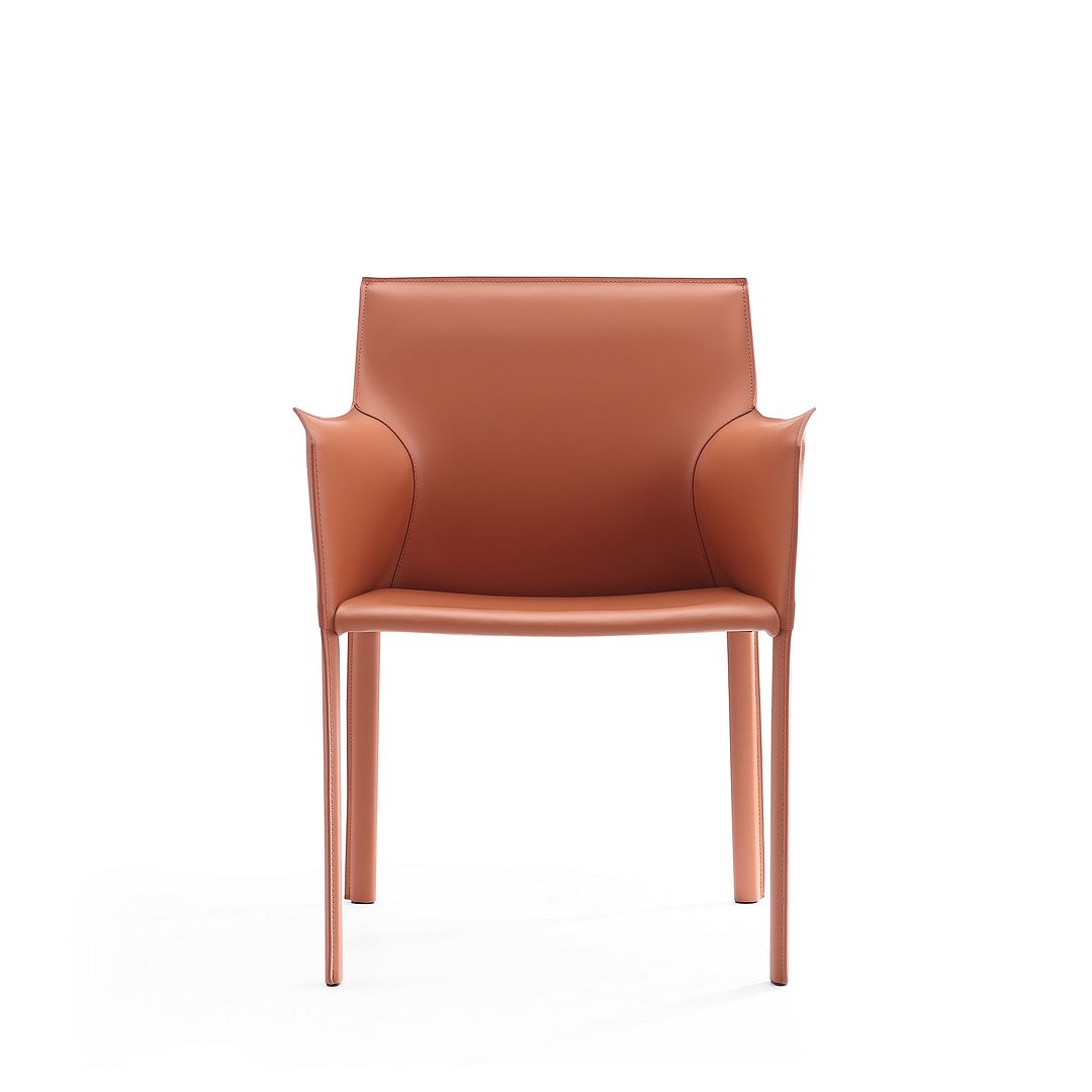 Manhattan Comfort Paris Coral Saddle Leather Armchair (Set of 2) | Armchairs | Modishstore-9